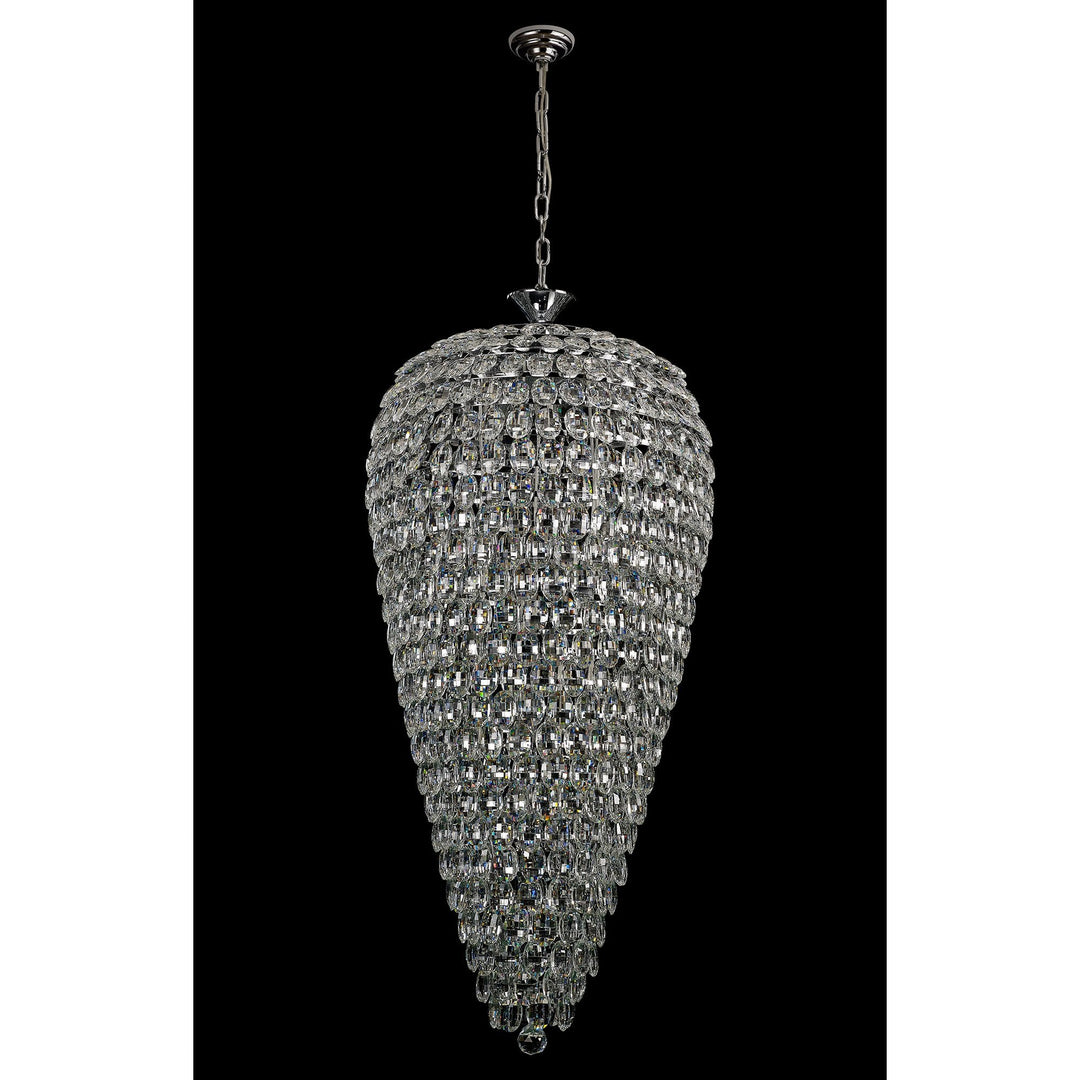 Diyas IL32847 Coniston Tall Acorn Pendant 20 Light E14 Polished Chrome/Crystal