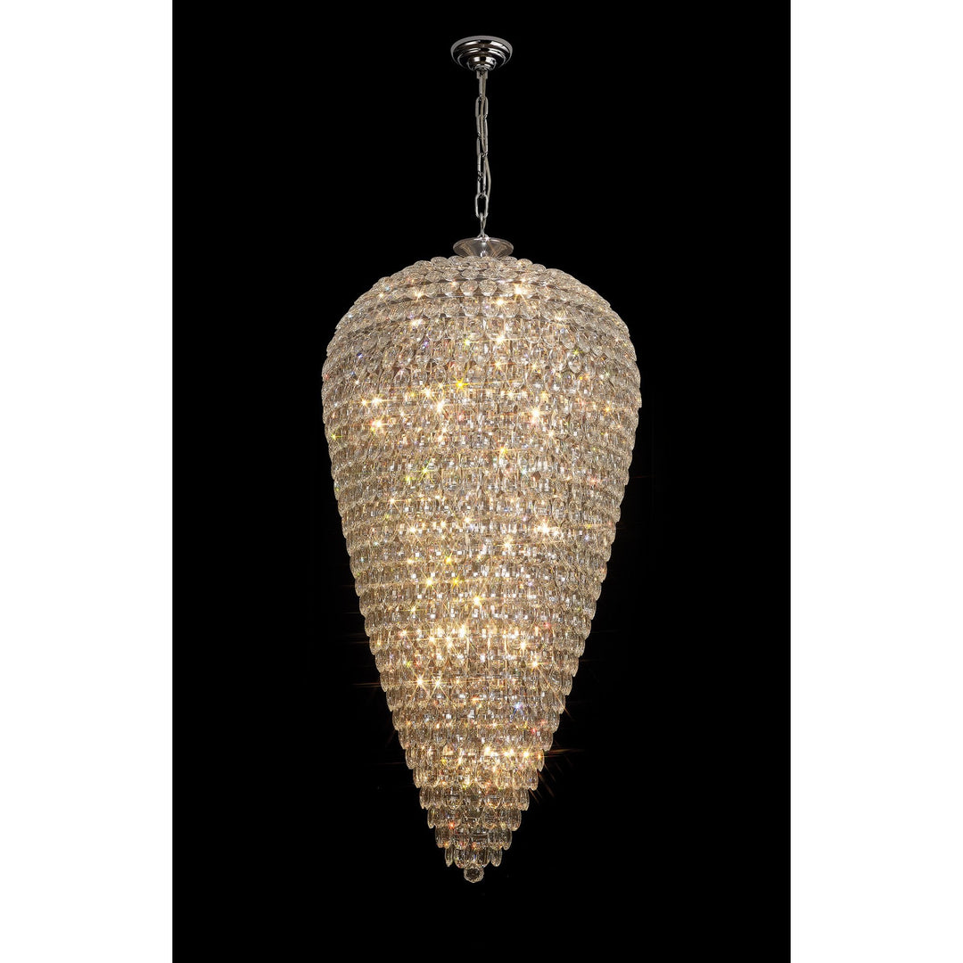 Diyas IL32849 Coniston Tall Acorn Pendant 30 Light E14 Polished Chrome/Crystal