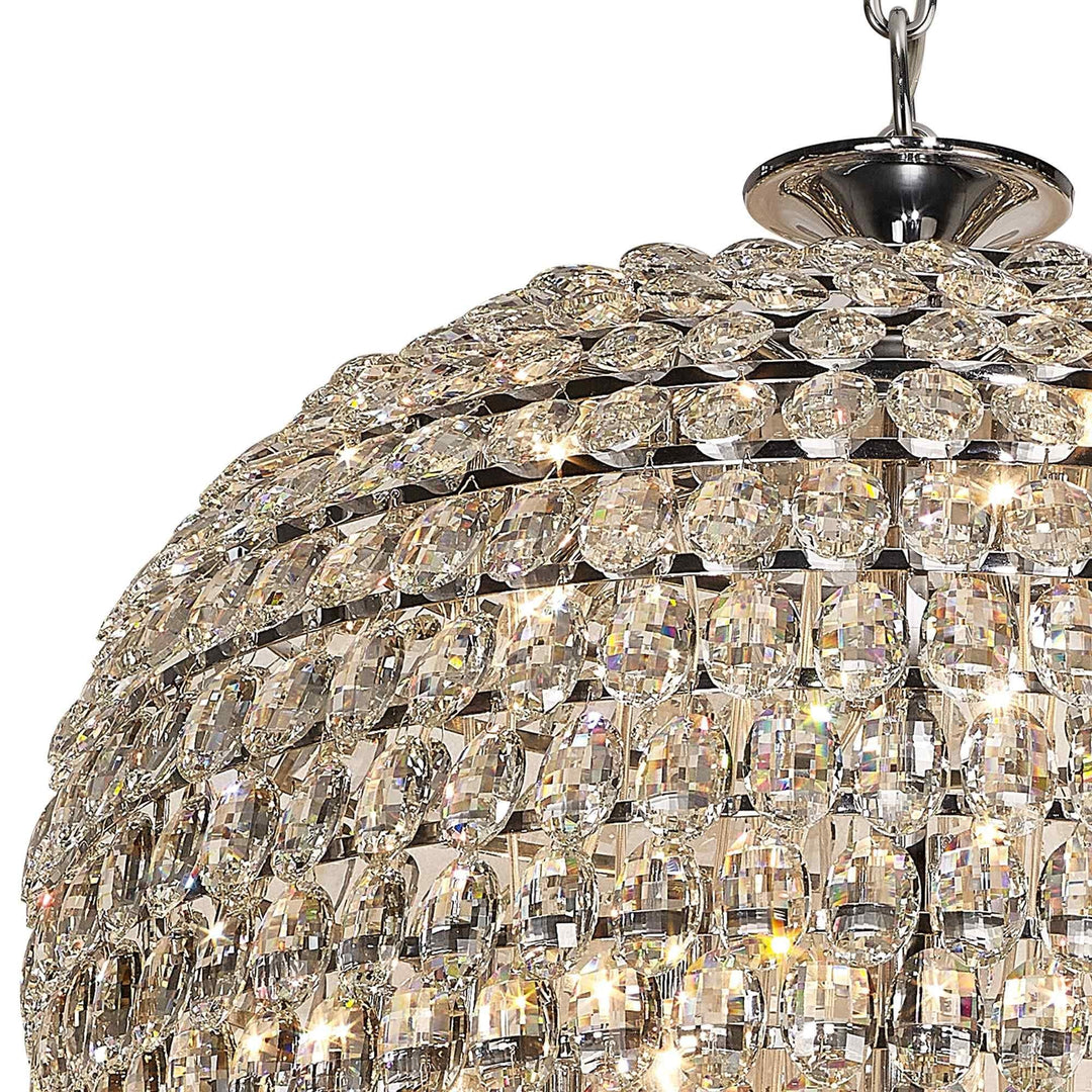 Diyas IL32849 Coniston Tall Acorn Pendant 30 Light E14 Polished Chrome/Crystal