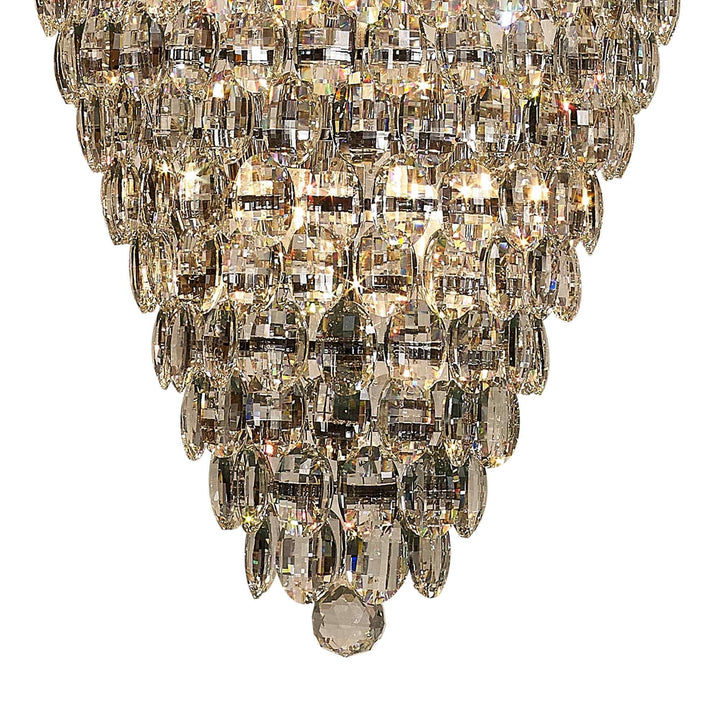 Diyas IL32849 Coniston Tall Acorn Pendant 30 Light E14 Polished Chrome/Crystal