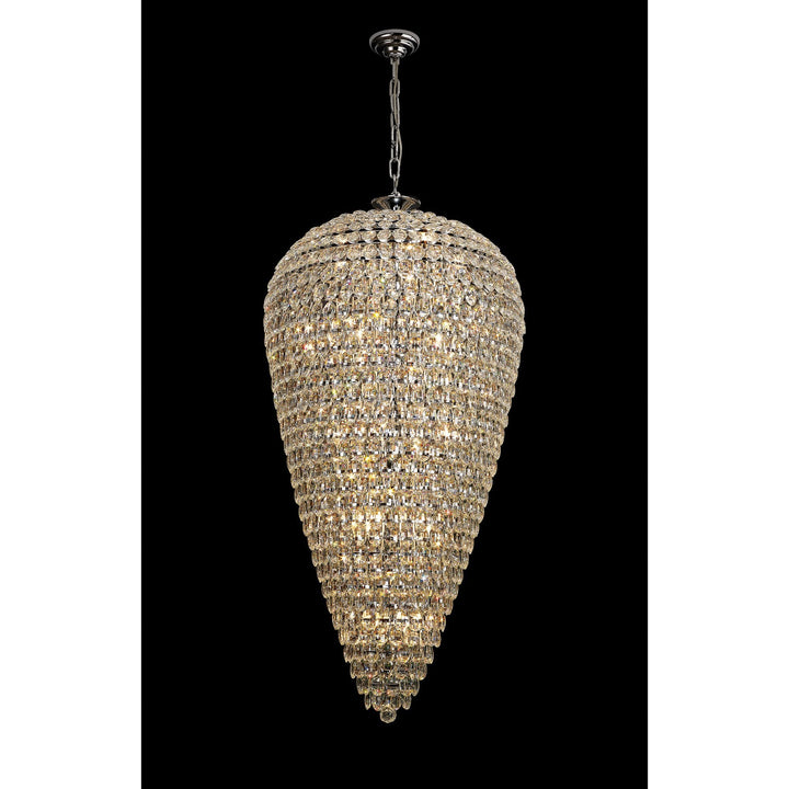 Diyas IL32849 Coniston Tall Acorn Pendant 30 Light E14 Polished Chrome/Crystal