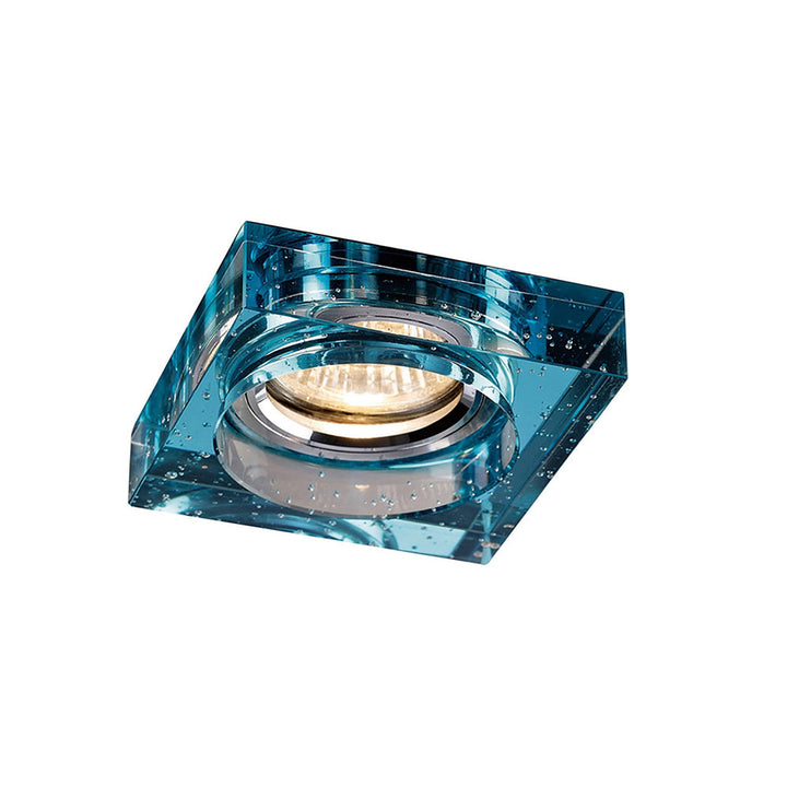 Diyas IL30832AQ Crystal Bubble Downlight Square Rim Only Aqua Cut Out: 62mm