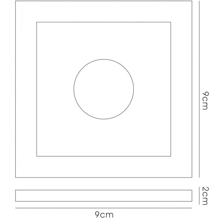 Diyas IL30832AQ Crystal Bubble Downlight Square Rim Only Aqua Cut Out: 62mm