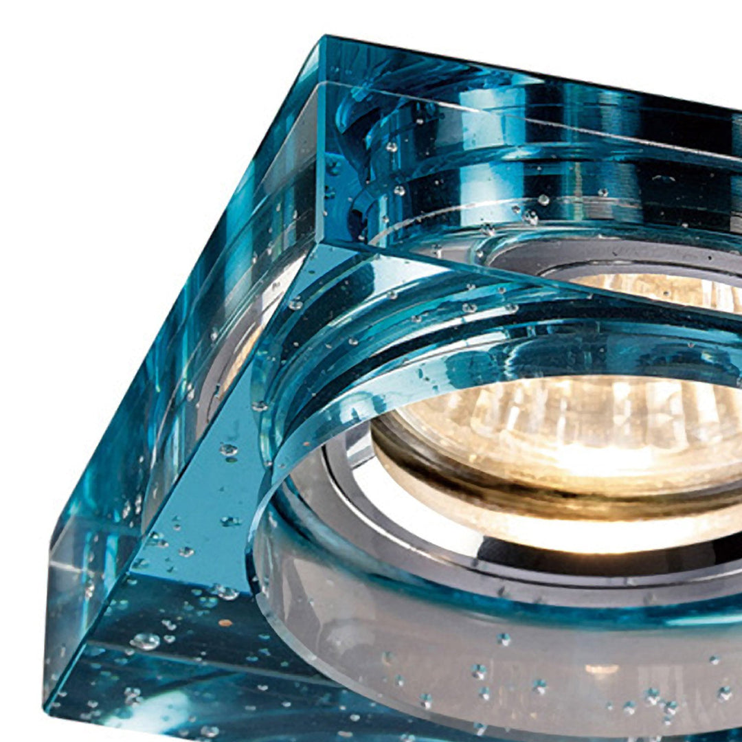 Diyas IL30832AQ Crystal Bubble Downlight Square Rim Only Aqua Cut Out: 62mm