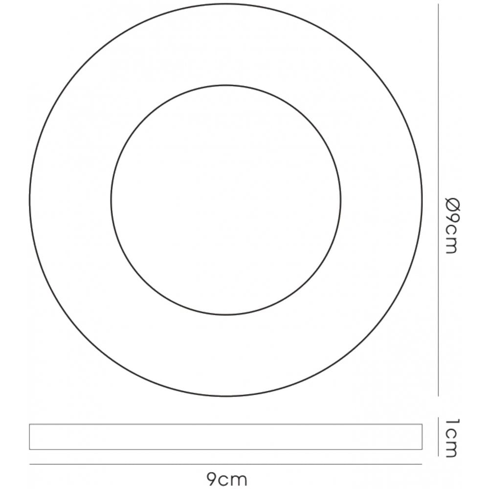 Diyas IL30806BL Crystal Downlight Shallow Round Rim Only Black Cut Out: 62mm