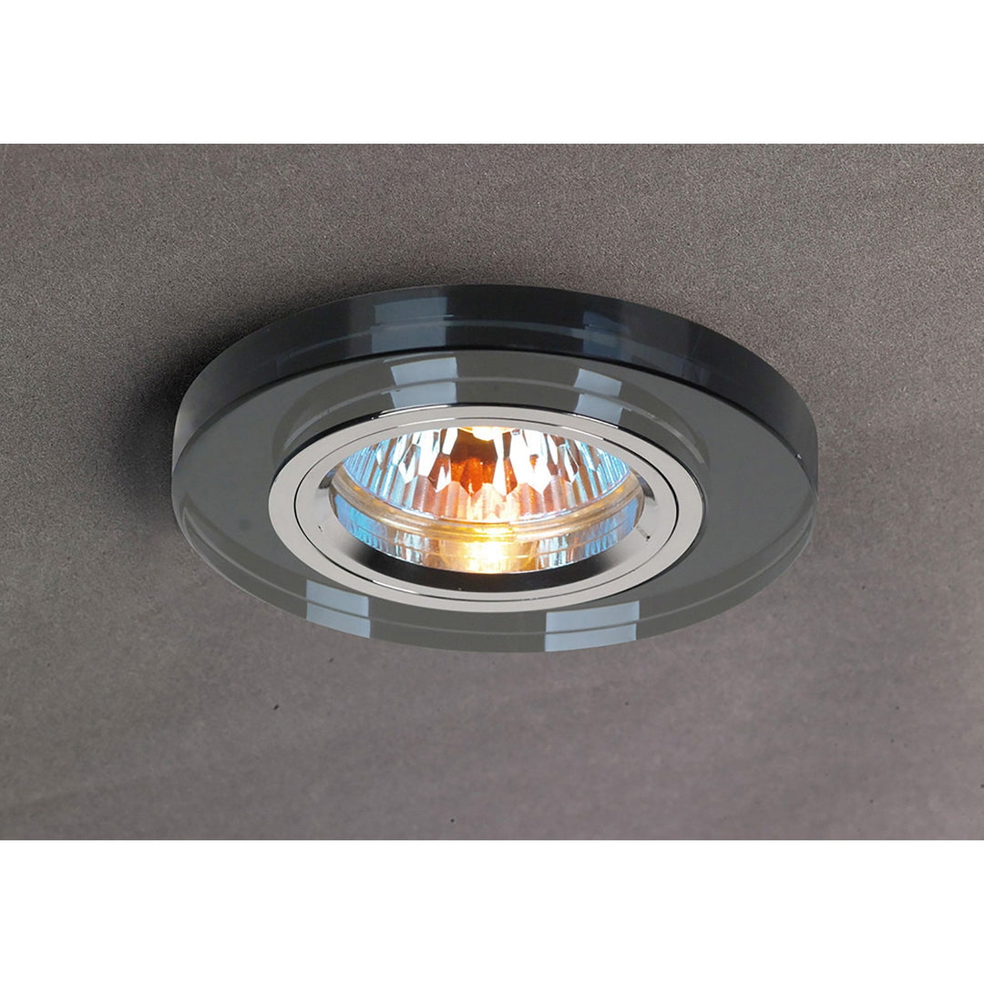 Diyas IL30806BL Crystal Downlight Shallow Round Rim Only Black Cut Out: 62mm