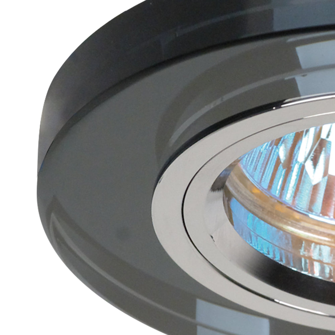 Diyas IL30806BL Crystal Downlight Shallow Round Rim Only Black Cut Out: 62mm