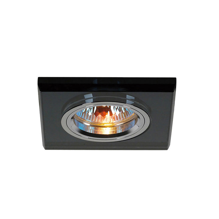 Diyas IL30817BL Crystal Downlight Shallow Square Rim Only Black Cut Out: 62mm