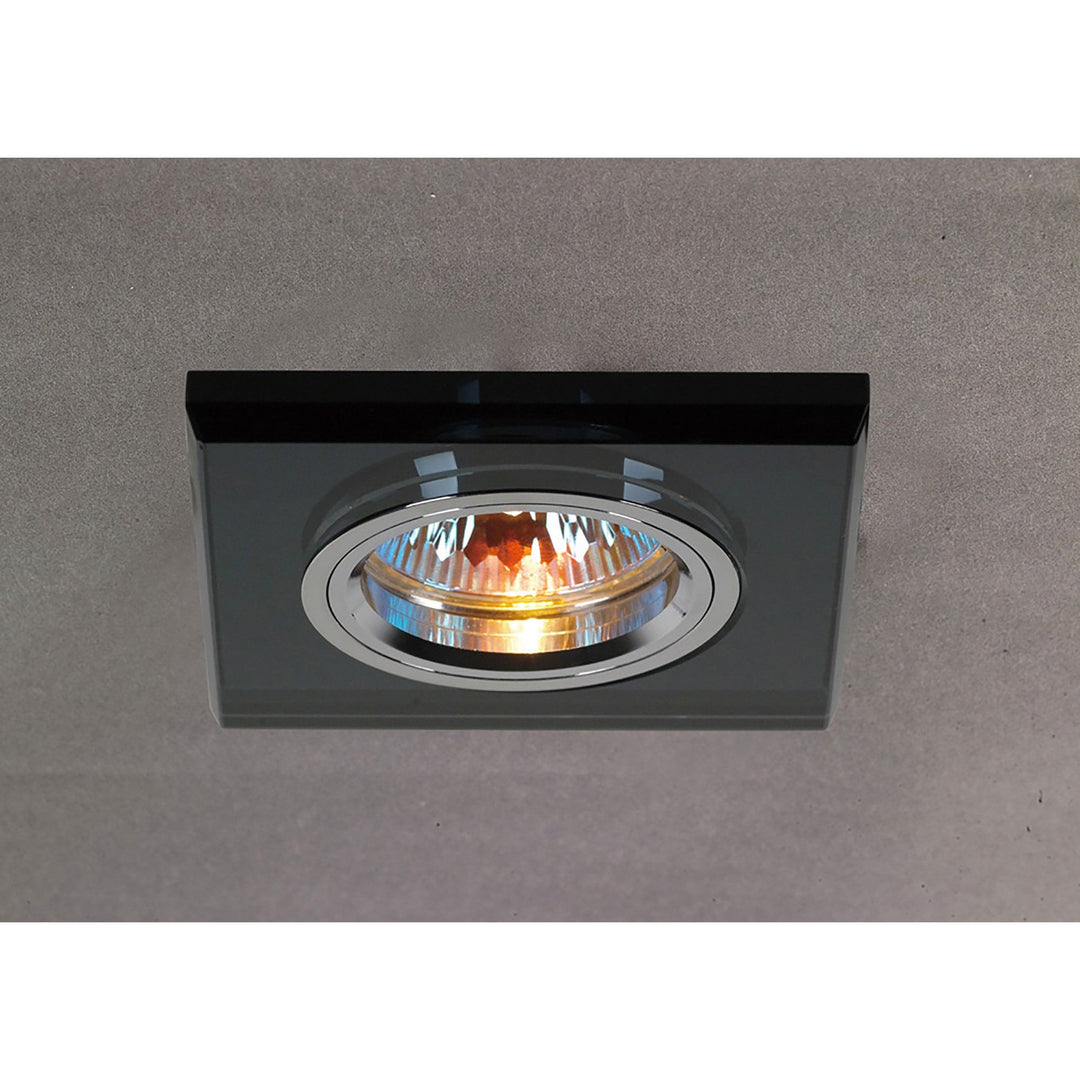 Diyas IL30817BL Crystal Downlight Shallow Square Rim Only Black Cut Out: 62mm