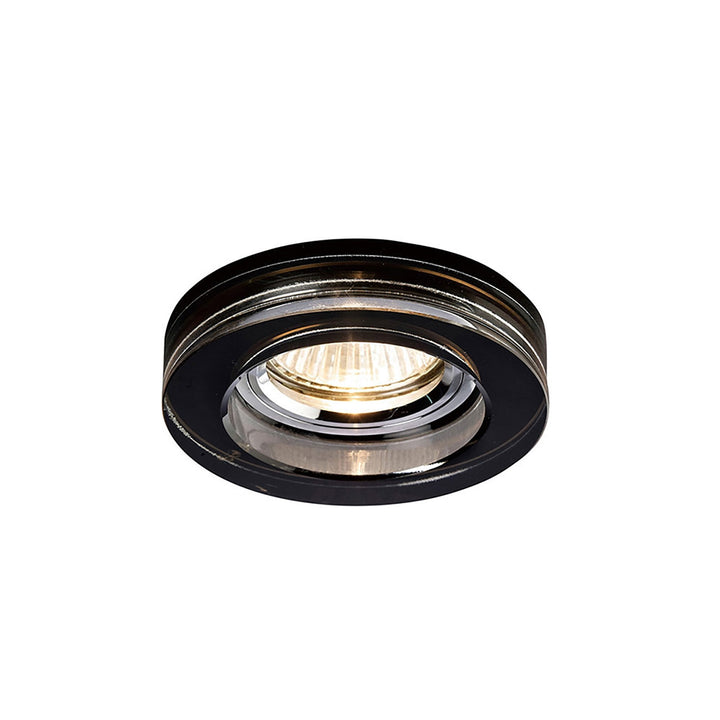 Diyas IL30821BL Crystal Downlight Deep Round Rim Only Black Cut Out: 62mm