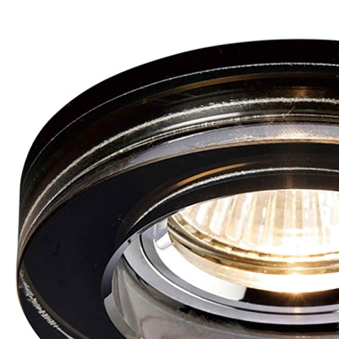 Diyas IL30821BL Crystal Downlight Deep Round Rim Only Black Cut Out: 62mm