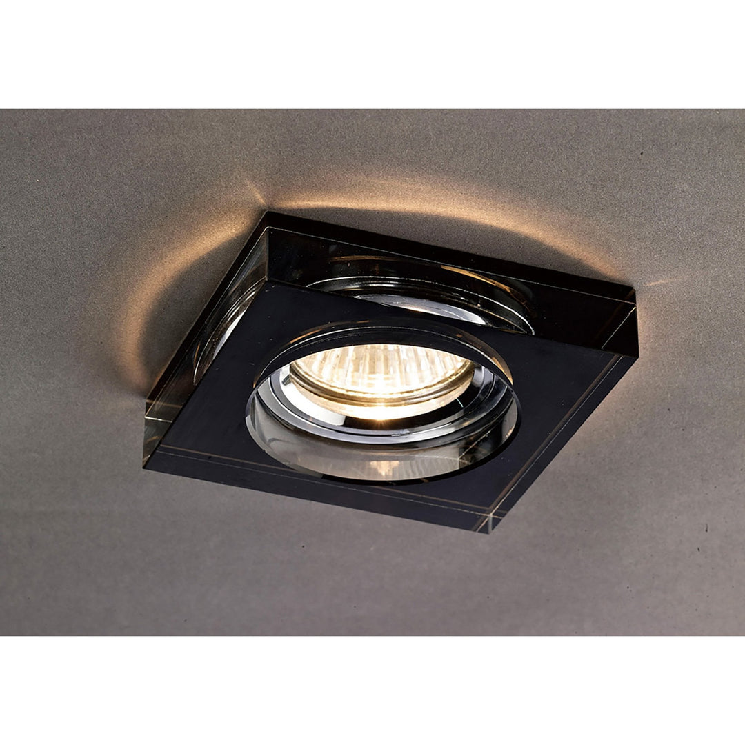 Diyas IL30822BL Crystal Downlight Deep Square Rim Only Black Cut Out: 62mm