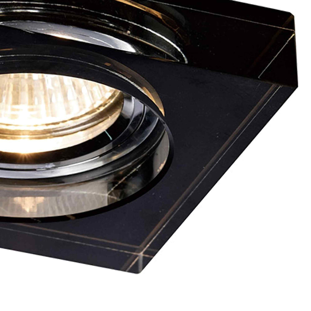 Diyas IL30822BL Crystal Downlight Deep Square Rim Only Black Cut Out: 62mm