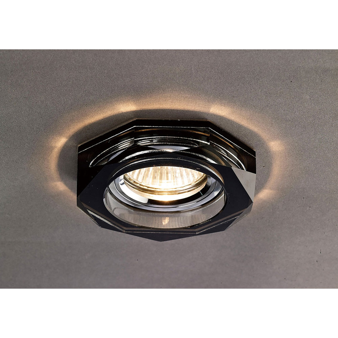 Diyas IL30823BL Crystal Downlight Deep Octagonal Rim Only Black Cut Out: 62mm