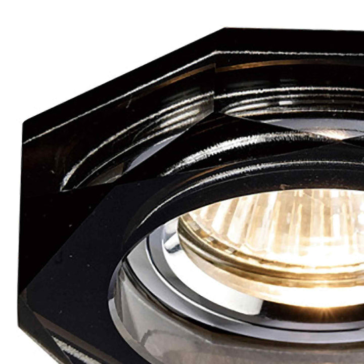 Diyas IL30823BL Crystal Downlight Deep Octagonal Rim Only Black Cut Out: 62mm