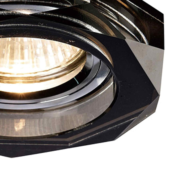 Diyas IL30823BL Crystal Downlight Deep Octagonal Rim Only Black Cut Out: 62mm