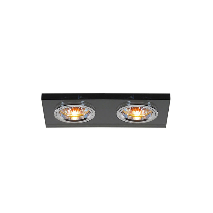 Diyas IL30807BL Crystal Dual Head Downlight Rectangle Rim Only Black 2 x Cut Out: 144x62mm