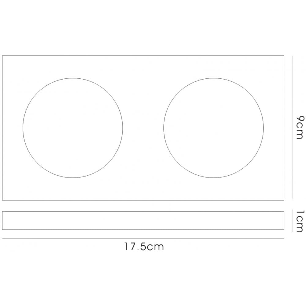 Diyas IL30807BL Crystal Dual Head Downlight Rectangle Rim Only Black 2 x Cut Out: 144x62mm