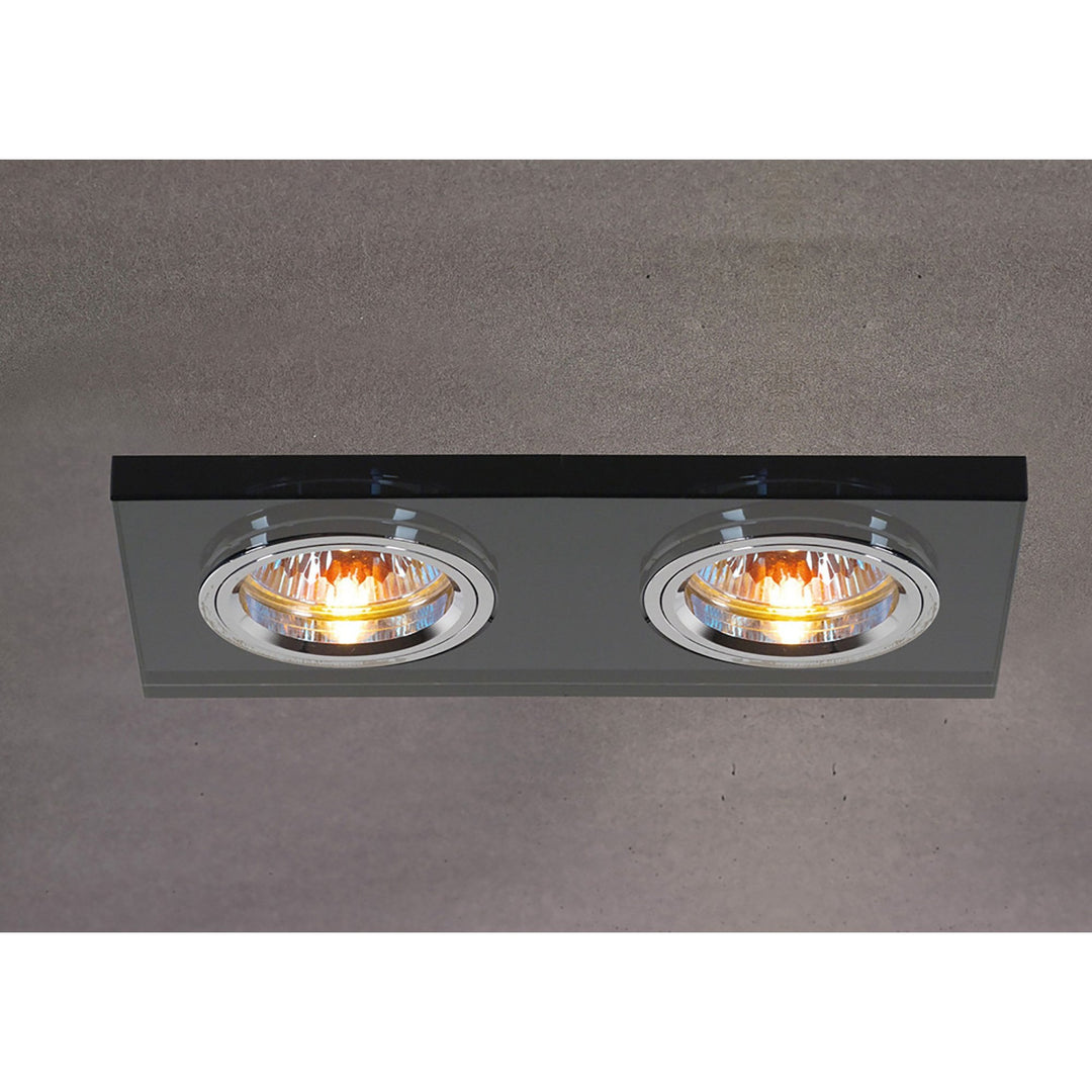 Diyas IL30807BL Crystal Dual Head Downlight Rectangle Rim Only Black 2 x Cut Out: 144x62mm