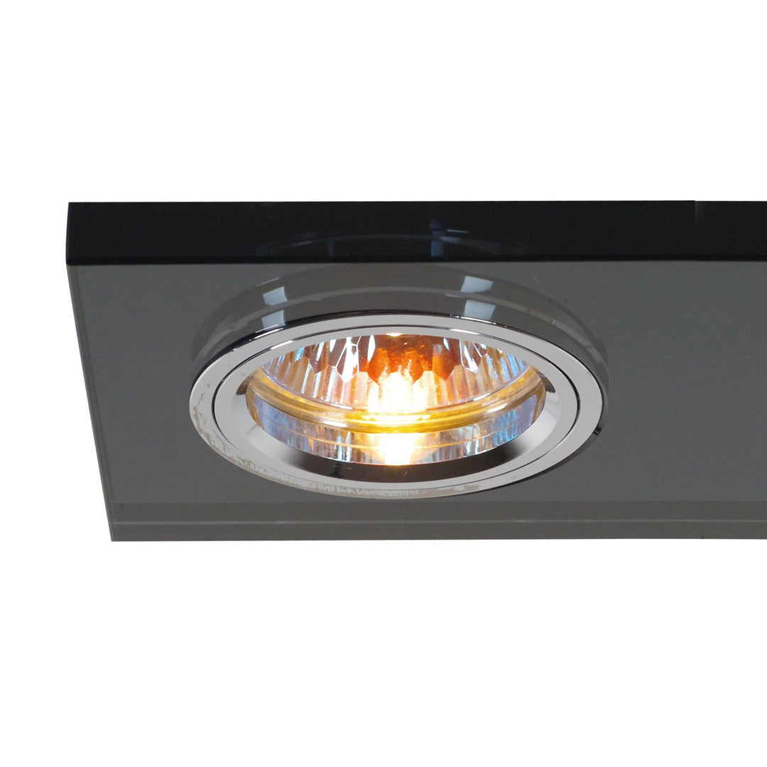 Diyas IL30807BL Crystal Dual Head Downlight Rectangle Rim Only Black 2 x Cut Out: 144x62mm