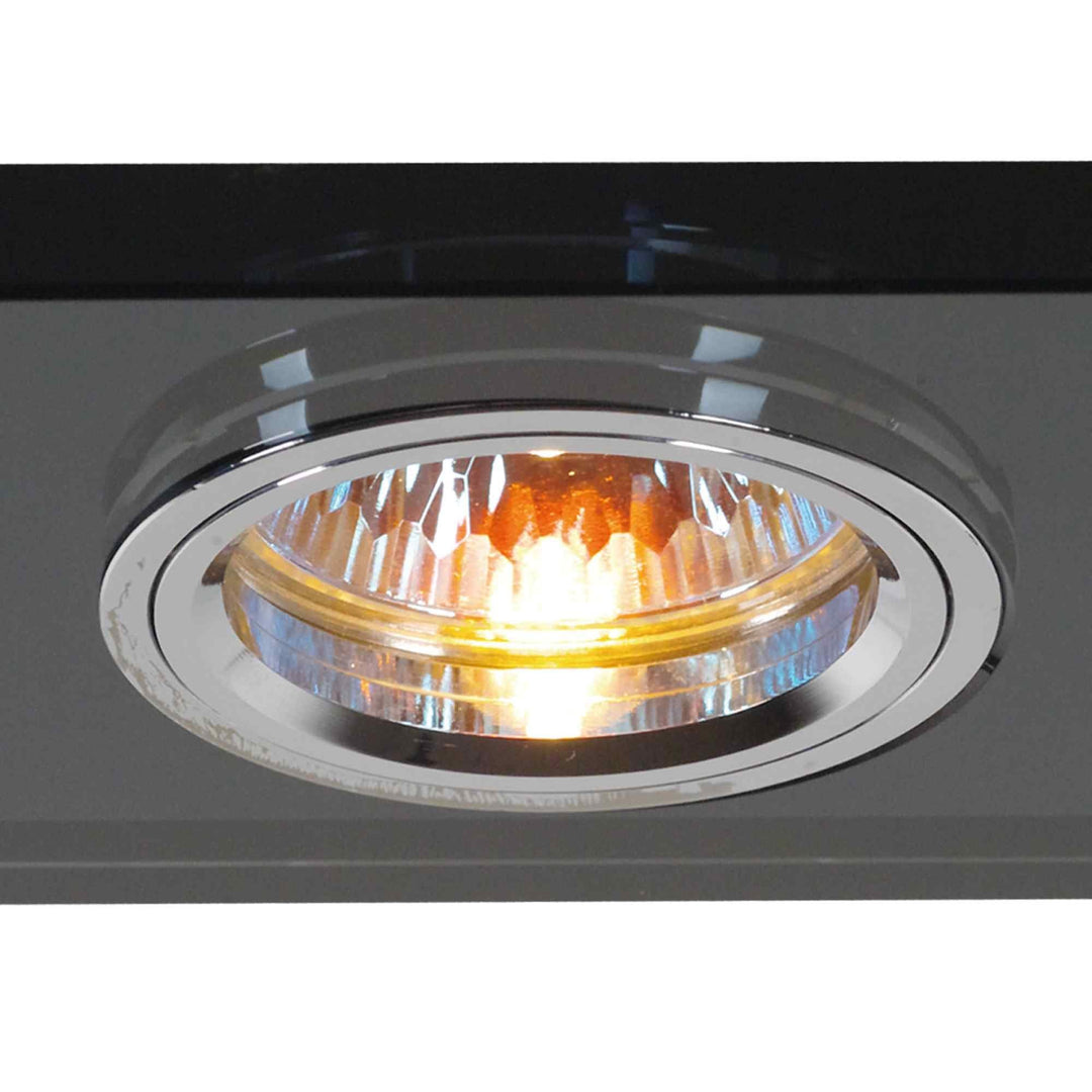 Diyas IL30807BL Crystal Dual Head Downlight Rectangle Rim Only Black 2 x Cut Out: 144x62mm