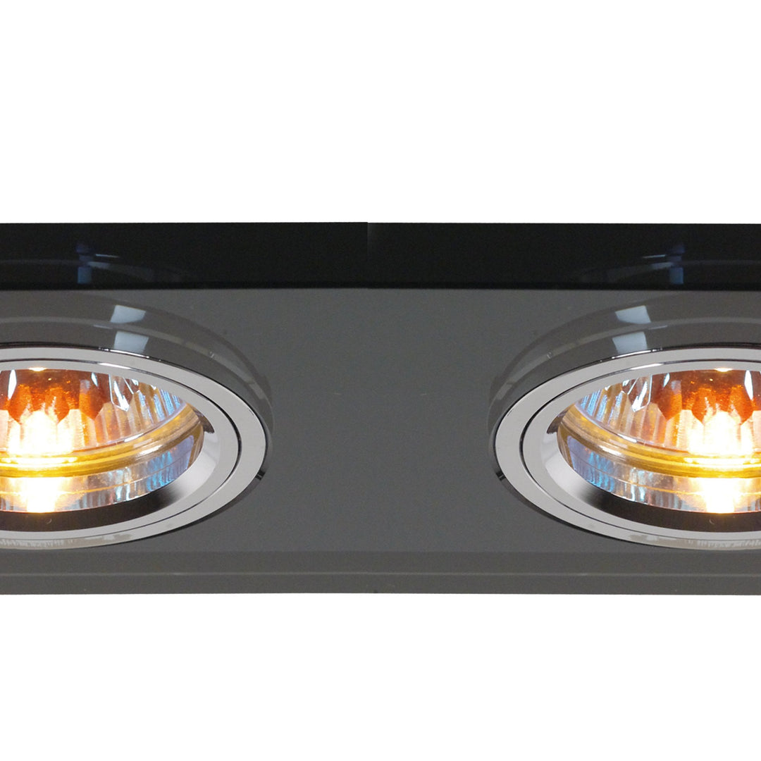 Diyas IL30807BL Crystal Dual Head Downlight Rectangle Rim Only Black 2 x Cut Out: 144x62mm