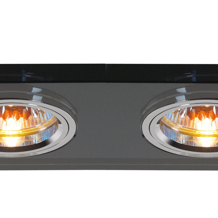 Diyas IL30807BL Crystal Dual Head Downlight Rectangle Rim Only Black 2 x Cut Out: 144x62mm