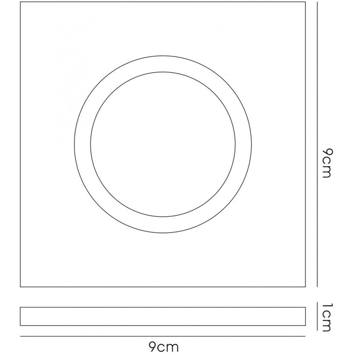 Diyas IL30812CH Crystal Downlight Chamfered Square Rim Only Clear Cut Out: 62mm