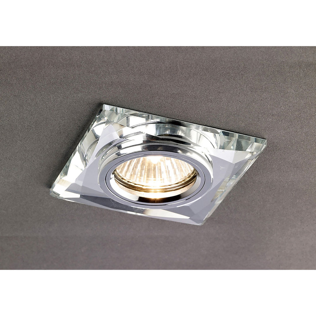 Diyas IL30812CH Crystal Downlight Chamfered Square Rim Only Clear Cut Out: 62mm