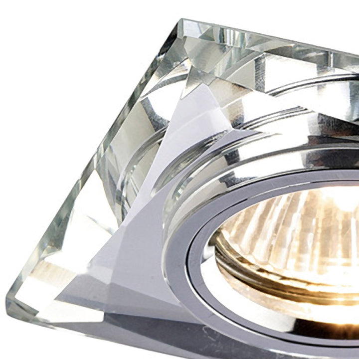 Diyas IL30812CH Crystal Downlight Chamfered Square Rim Only Clear Cut Out: 62mm