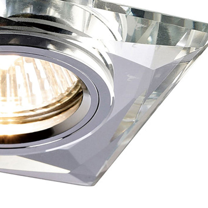 Diyas IL30812CH Crystal Downlight Chamfered Square Rim Only Clear Cut Out: 62mm