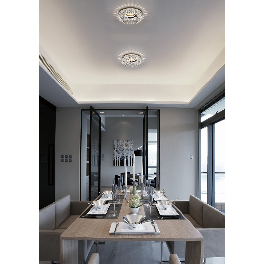 Diyas IL30833CH Crystal Downlight Round Square Crystals Perimeter Rim Only Clear Cut Out: 62mm (S)