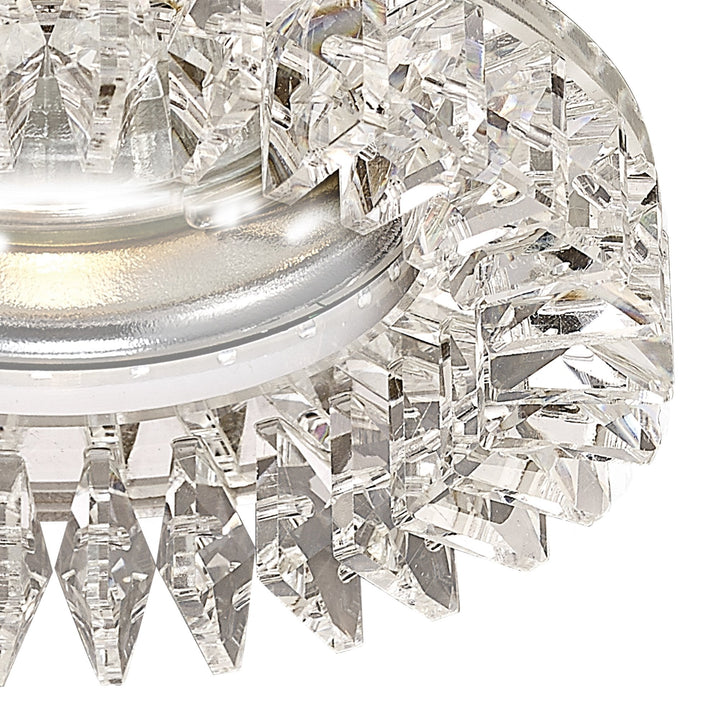 Diyas IL30833CH Crystal Downlight Round Square Crystals Perimeter Rim Only Clear Cut Out: 62mm