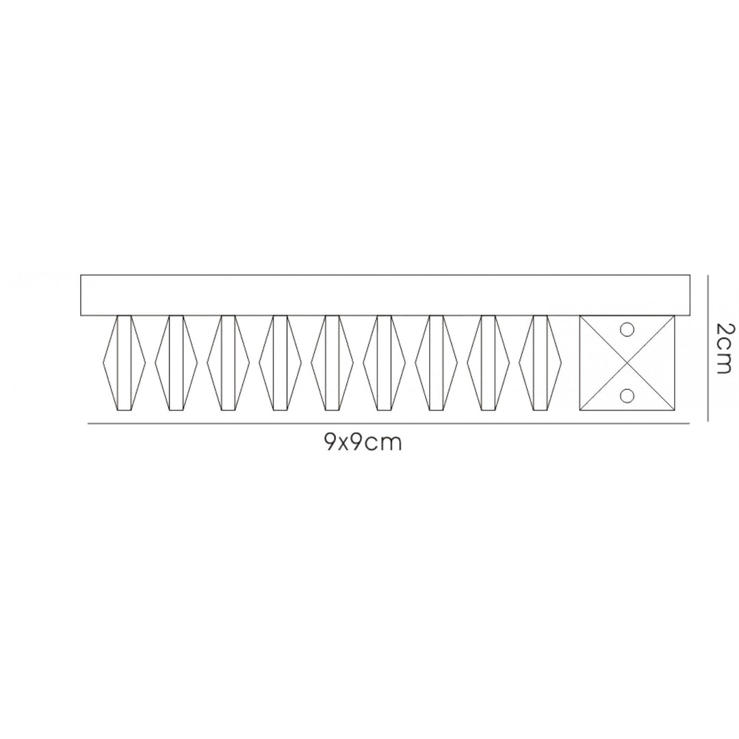 Diyas IL30834CH Crystal Downlight Square Square Crystals Perimeter Rim Only Clear Cut Out: 62mm