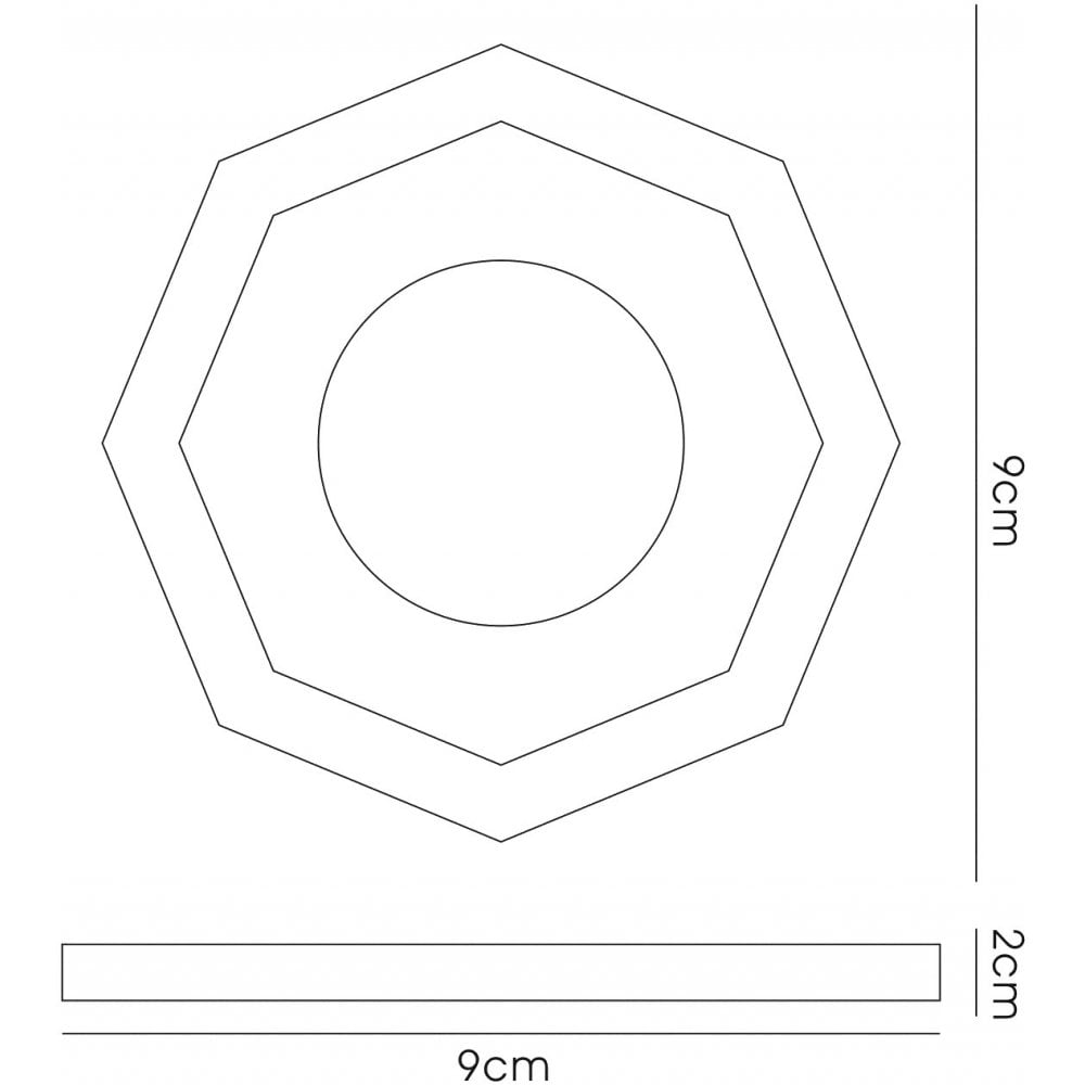 Diyas IL30823CH Crystal Downlight Deep Octagonal Rim Only Clear Cut Out: 62mm