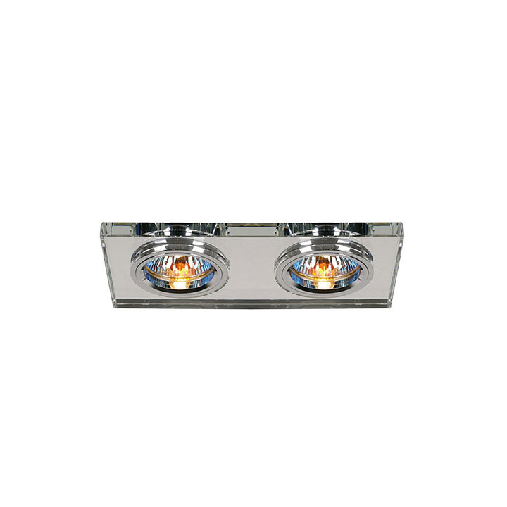 Diyas IL30807CH Crystal Dual Head Downlight Rectangle Rim Only Clear 2 x Cut Out: 144x62mm