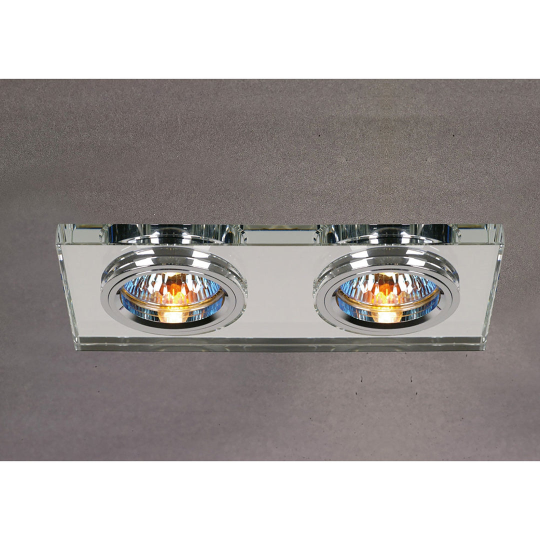 Diyas IL30807CH Crystal Dual Head Downlight Rectangle Rim Only Clear 2 x Cut Out: 144x62mm