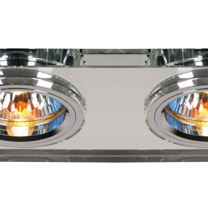 Diyas IL30807CH Crystal Dual Head Downlight Rectangle Rim Only Clear 2 x Cut Out: 144x62mm