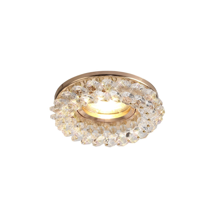 Diyas IL30805FG Crystal Cluster Downlight Round Rim Only French Gold/Clear Cut Out: 62mm