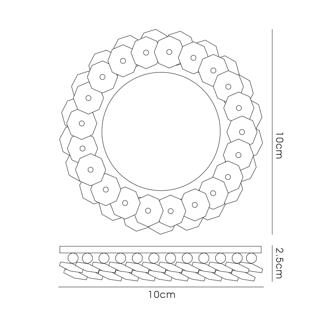 Diyas IL30805FG Crystal Cluster Downlight Round Rim Only French Gold/Clear Cut Out: 62mm