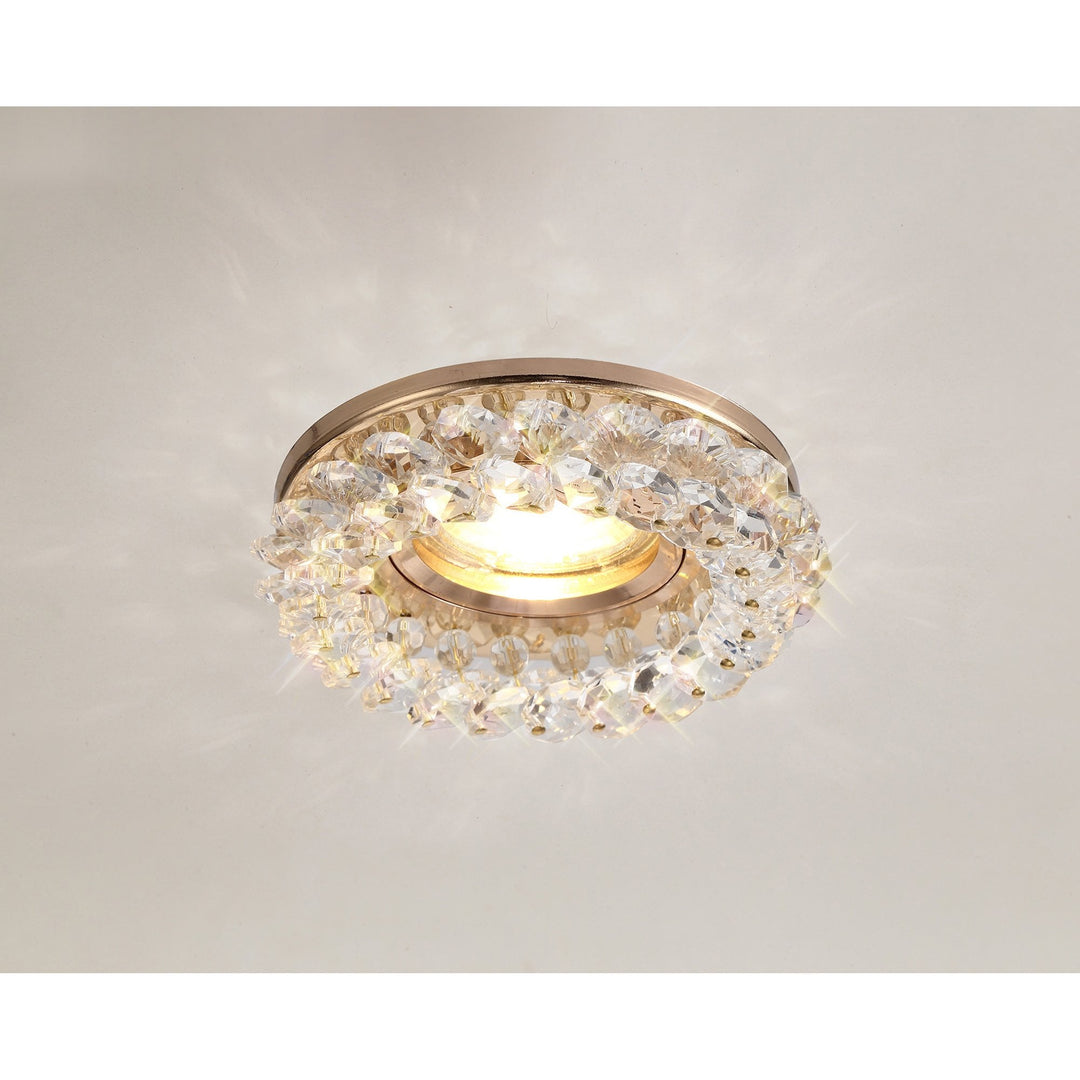 Diyas IL30805FG Crystal Cluster Downlight Round Rim Only French Gold/Clear Cut Out: 62mm