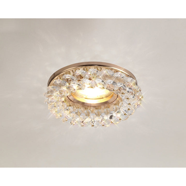 Diyas IL30805FG Crystal Cluster Downlight Round Rim Only French Gold/Clear Cut Out: 62mm