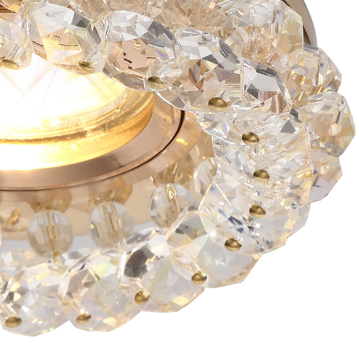 Diyas IL30805FG Crystal Cluster Downlight Round Rim Only French Gold/Clear Cut Out: 62mm