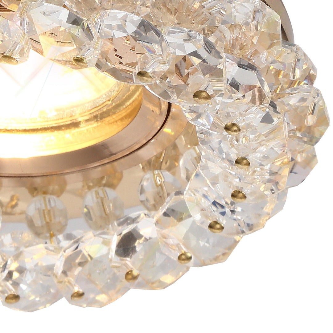 Diyas IL30805FG Crystal Cluster Downlight Round Rim Only French Gold/Clear Cut Out: 62mm (S)
