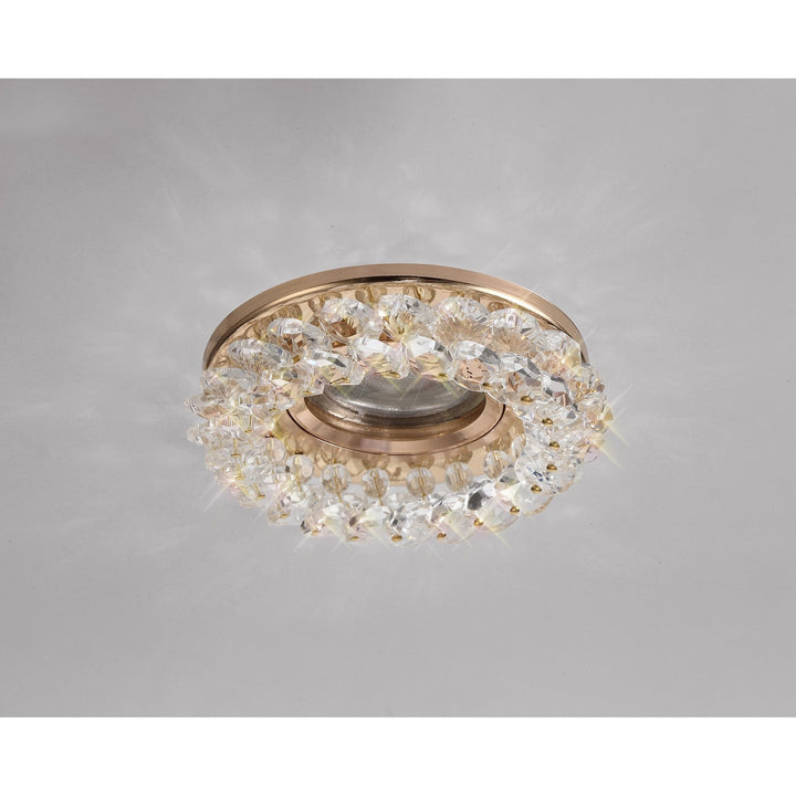 Diyas IL30805FG Crystal Cluster Downlight Round Rim Only French Gold/Clear Cut Out: 62mm