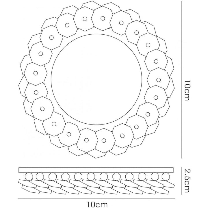 Diyas IL30805CH Crystal Cluster Downlight Round Rim Only Polished Chrome/Clear Cut Out: 62mm