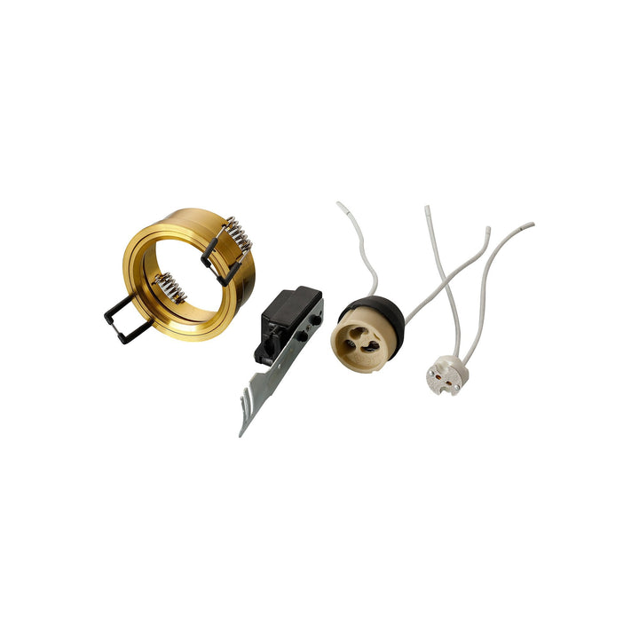 Diyas IL30800BR Downlight Component Kit Lampholders And Retaining Ring Aged Brass For Various Crystal Rims Cut Out: 62mm (S)