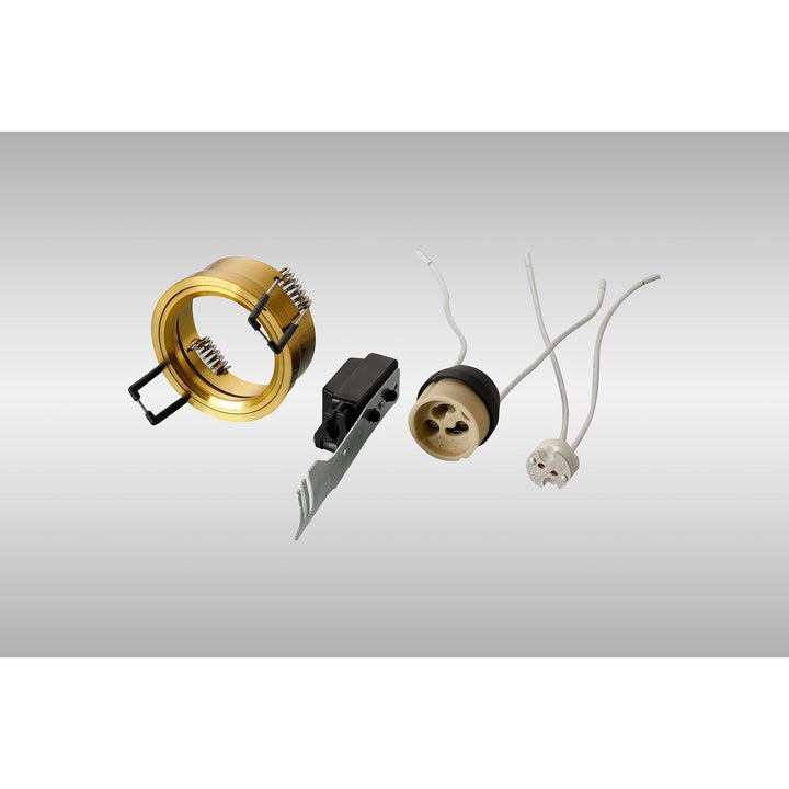 Diyas IL30800BR Downlight Component Kit Lampholders And Retaining Ring Aged Brass For Various Crystal Rims Cut Out: 62mm (S)