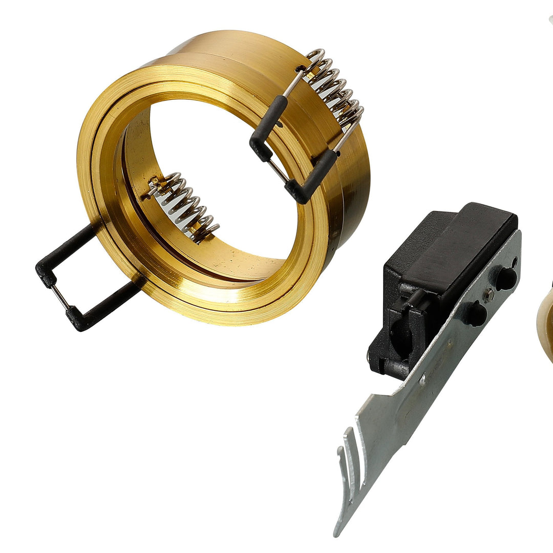 Diyas IL30800BR Downlight Component Kit Lampholders And Retaining Ring Aged Brass For Various Crystal Rims Cut Out: 62mm (S)