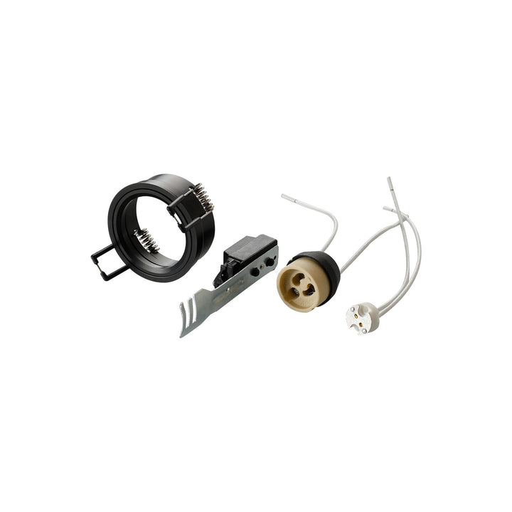 Diyas IL30800BL Downlight Component Kit Lampholders And Retaining Ring Satin Black For Various Crystal Rims Cut Out: 62mm (S)